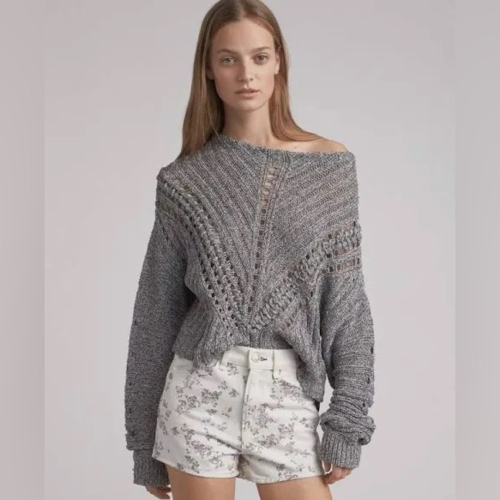 RAG & BONE Ellie Micro Floral Off White Denim Shorts Size 24